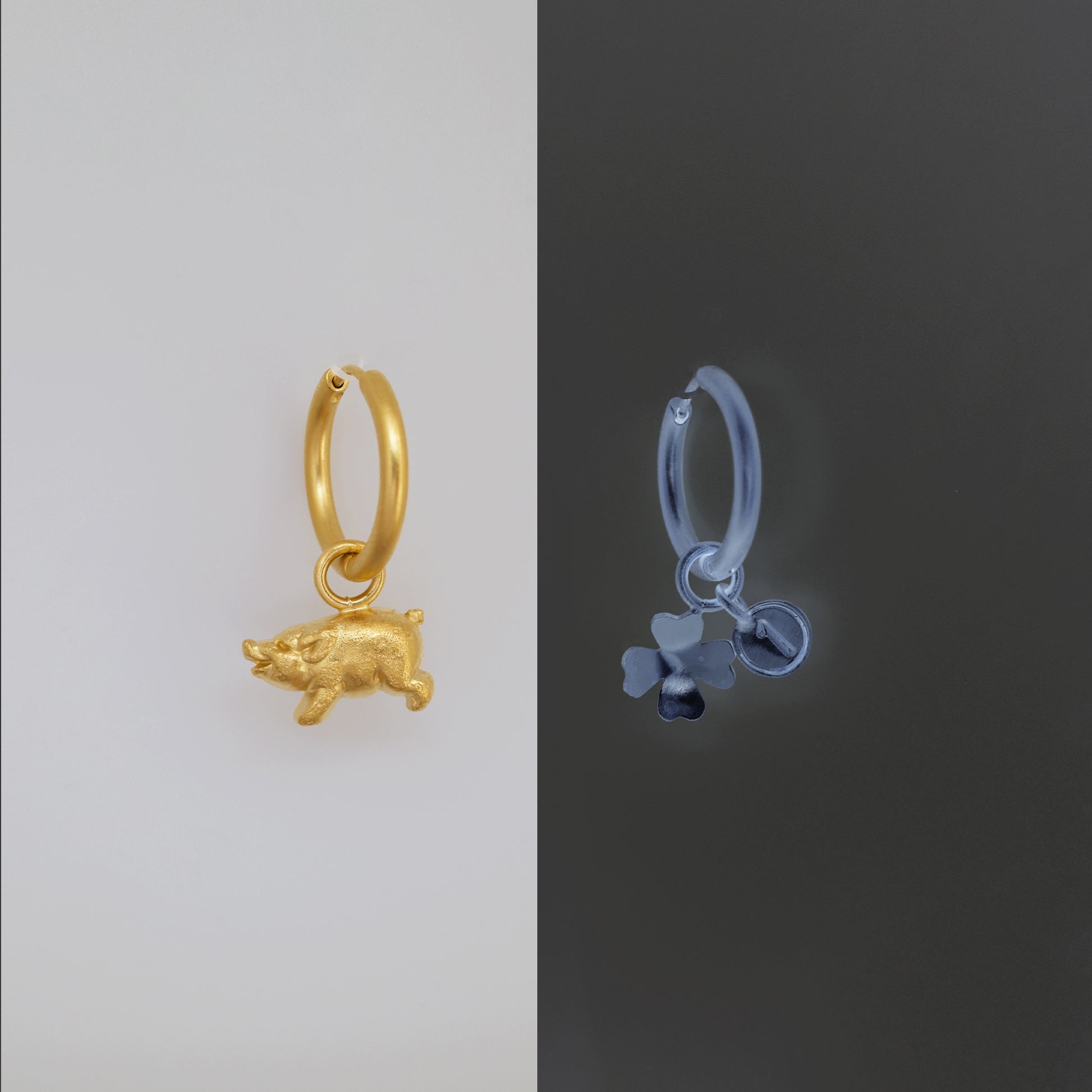 créoles Piggy Grigri dorées