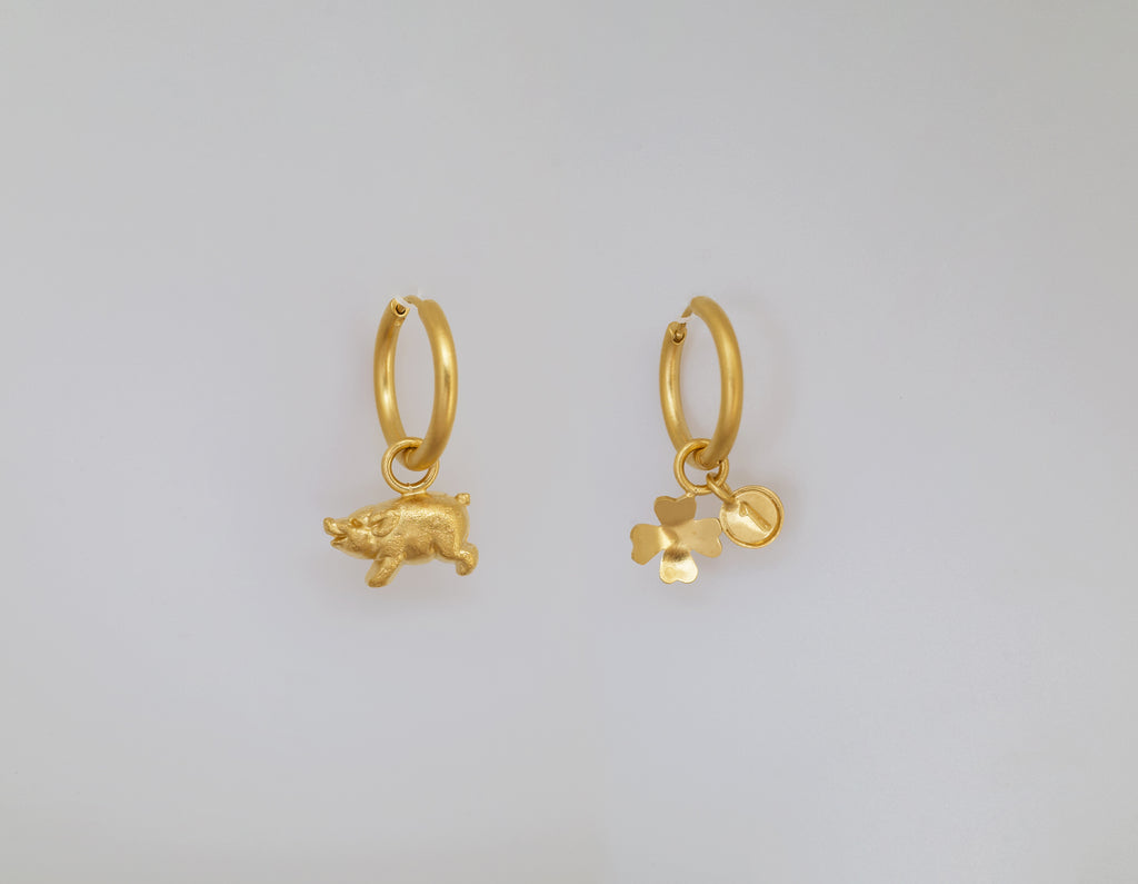 créoles Piggy Grigri dorées