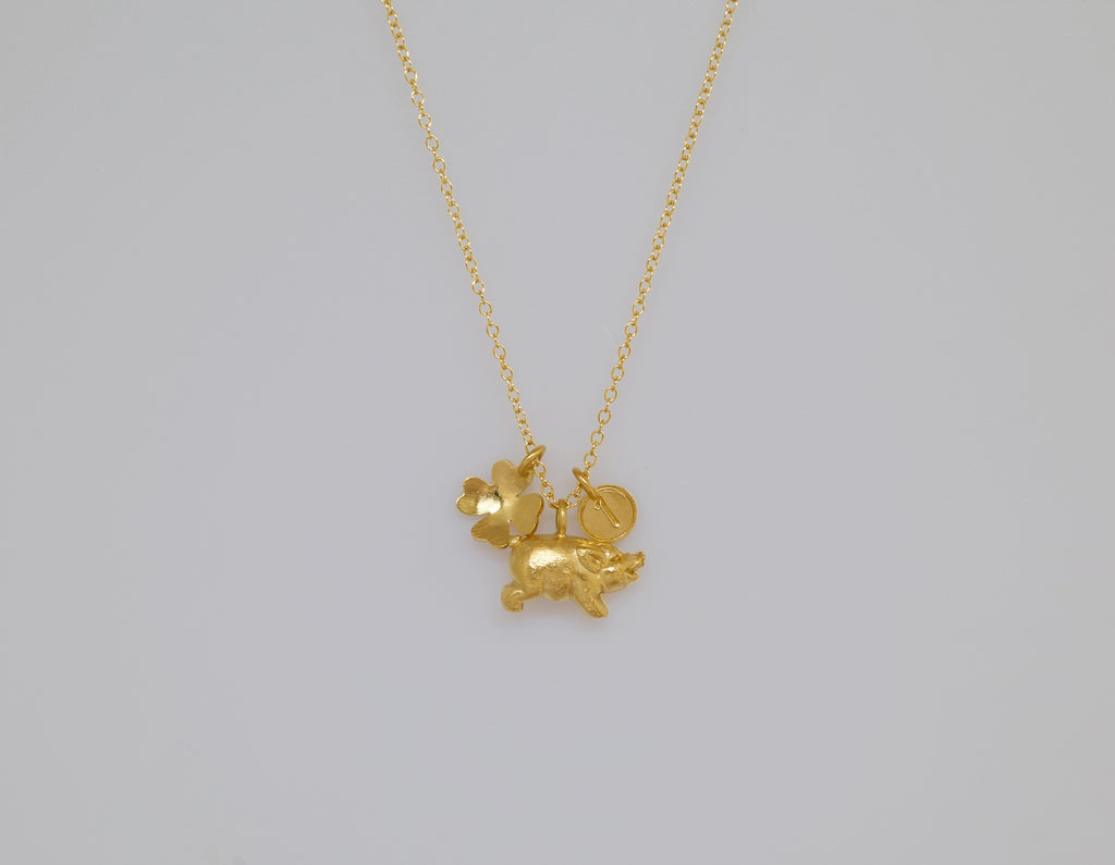 collier Piggy Grigri doré