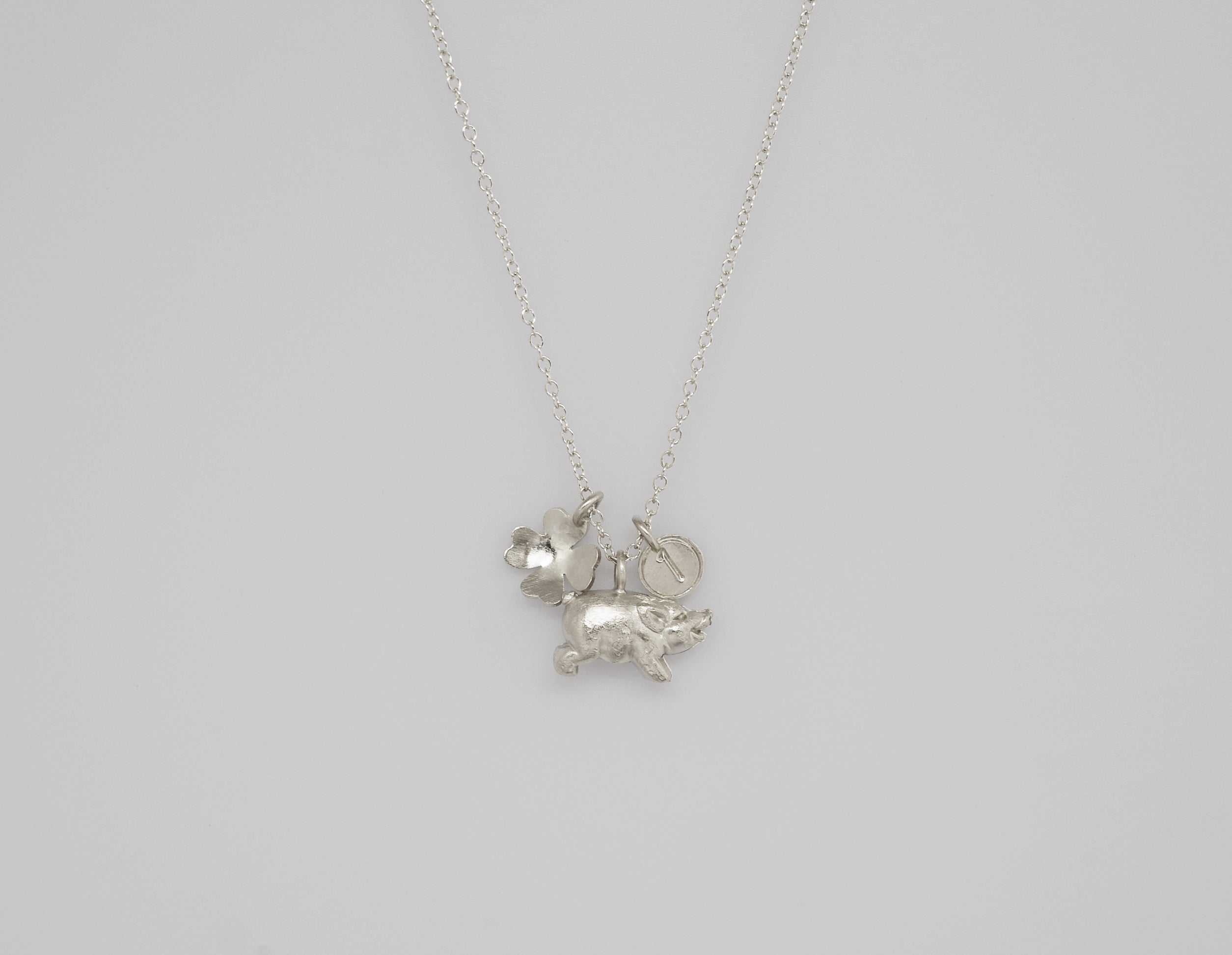 collier Piggy Grigri argent