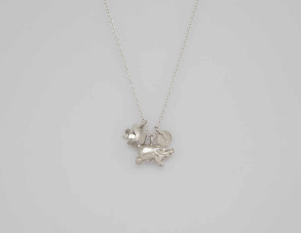 collier Piggy Grigri argent