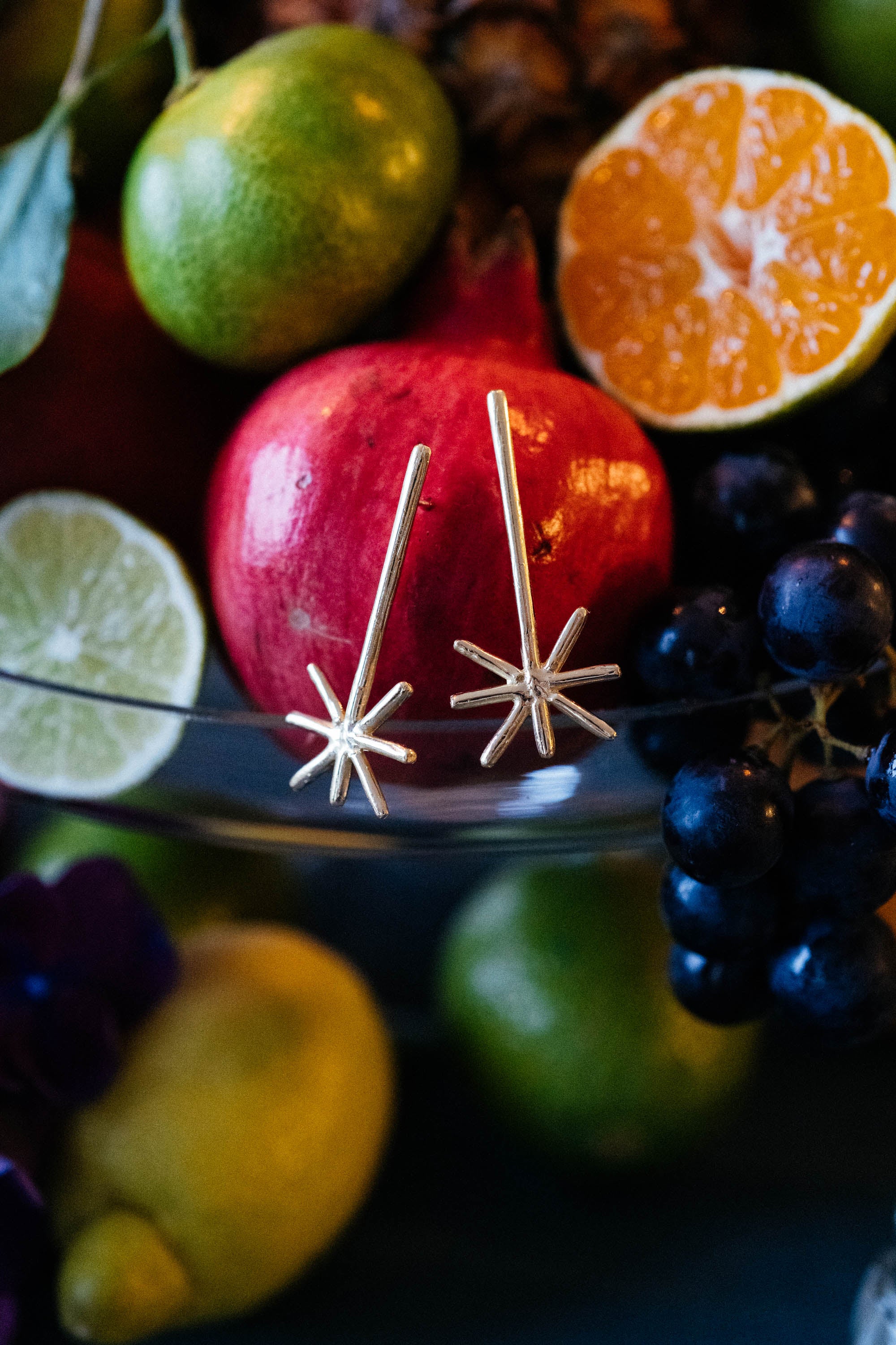 boucles d'oreilles Symboles Baguettes magiques argent