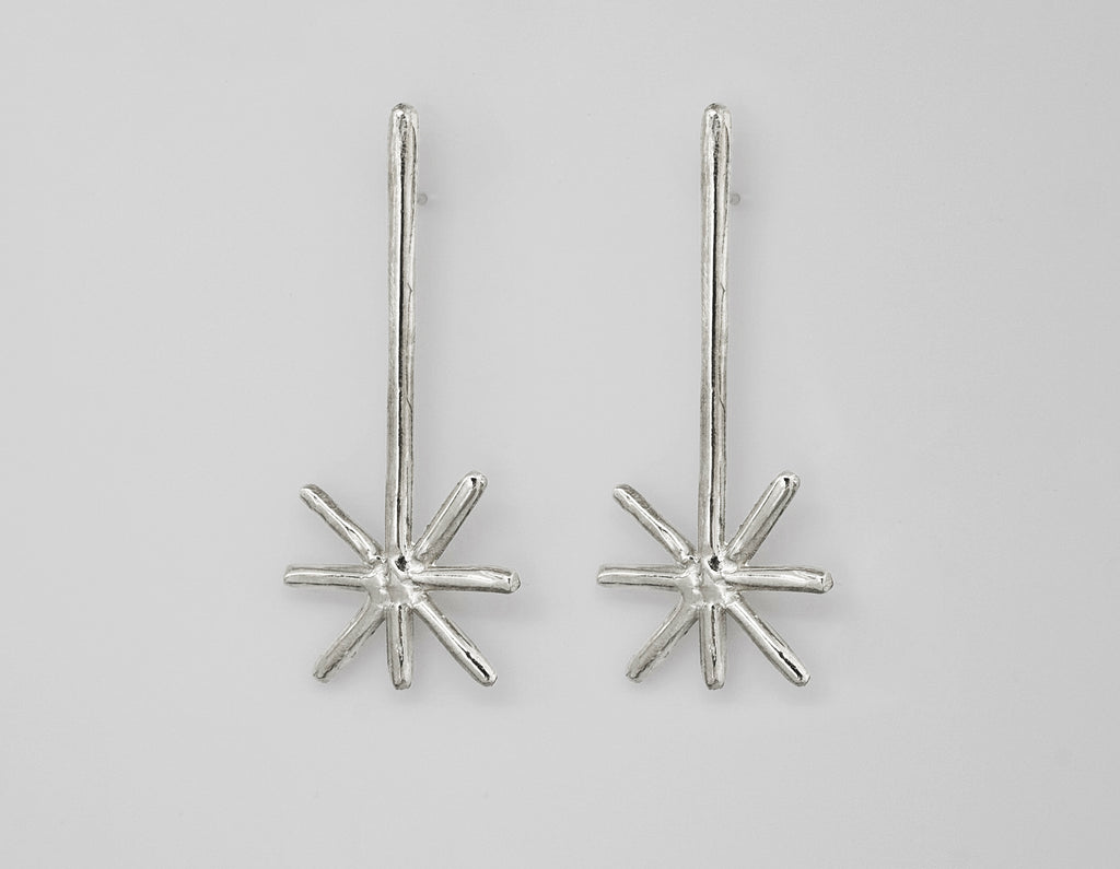 boucles d'oreilles Symboles Baguettes magiques argent